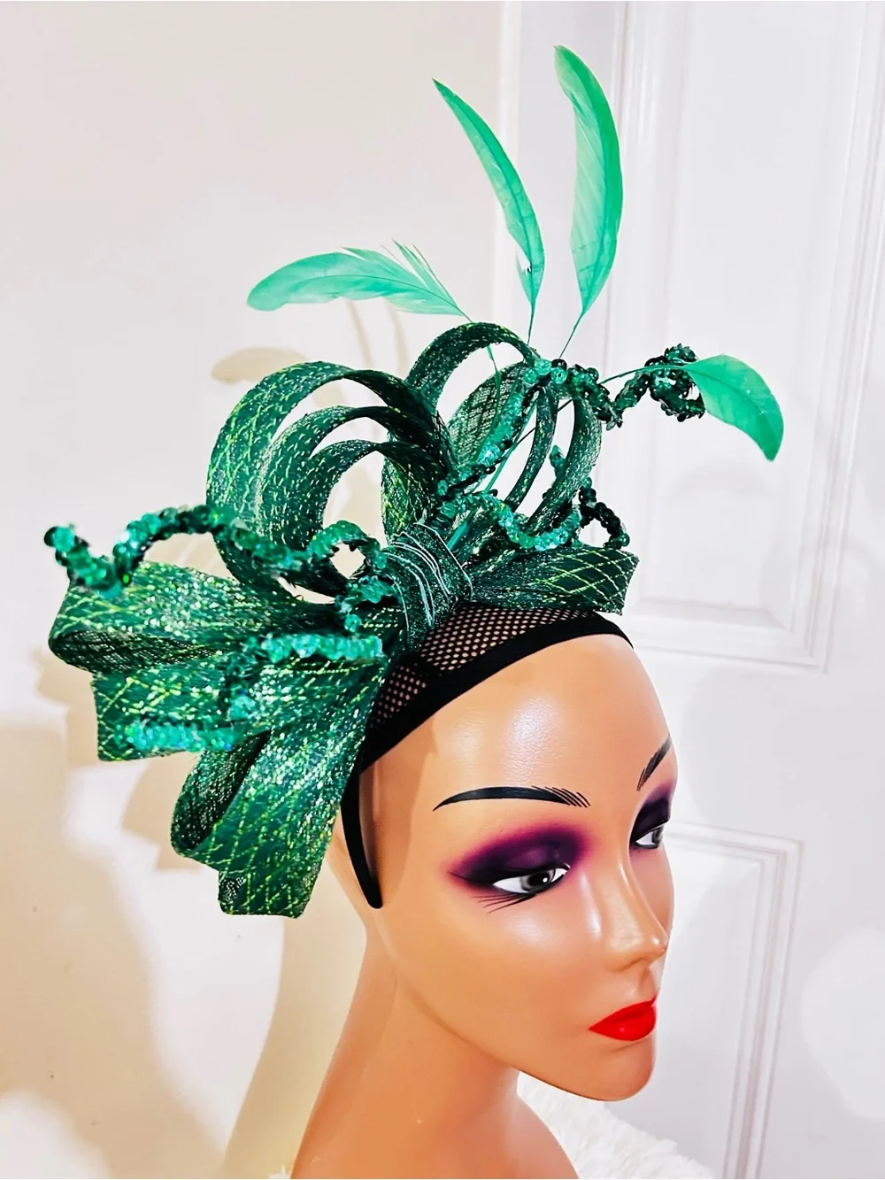 Green Feathered Cocktail Fascinator Headband
